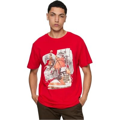 Tee Camiseta Vintage Ballin para Hombre, Cityred, S Tee Camiseta Vintage Ballin para Hombre, Cityred, S