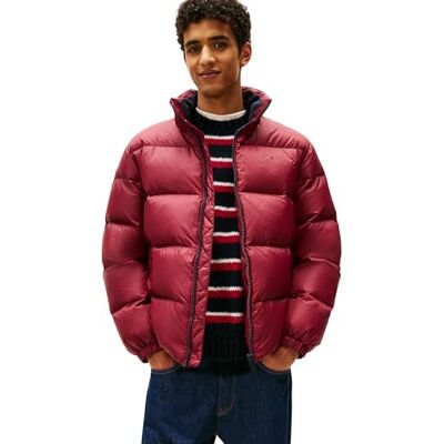Tommy Jeans Cazadora acolchada Hombre Essential Down Jacket cálida, Rojo (Red Wine), S Tommy Jeans Cazadora acolchada Hombre Essential Down Jacket cálida, Rojo (Red Wine), S