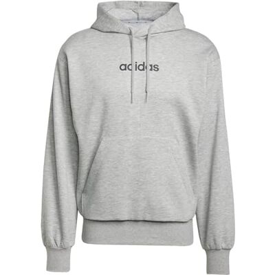 Adidas Hombre Essentials Linear Fleece Hoodie Sweatshirt, Medium Grey Heather/Black, XXL Adidas Hombre Essentials Linear Fleece Hoodie Sweatshirt, Medium Grey Heather/Black, XXL