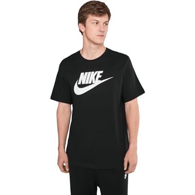 Nike M NSW tee Icon Futura Camiseta, Black/White, L Hombre Nike M NSW tee Icon Futura Camiseta, Black/White, L Hombre