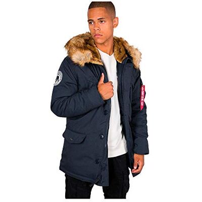 Alpha Parkas Polar Jacket – Parka polar para hombre. azul M Alpha Parkas Polar Jacket – Parka polar para hombre. azul M
