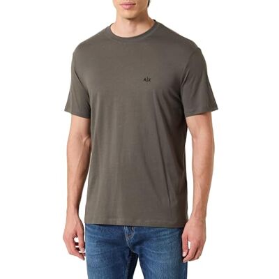 Giorgio Armani Men's Essential Camiseta de Manga Corta con Logotipo de Monograma Lateral, Color Gris, Talla L, Saga, L Giorgio Armani Men's Essential Camiseta de Manga Corta con Logotipo de Monograma Lateral, Color Gris, Talla L, Saga, L