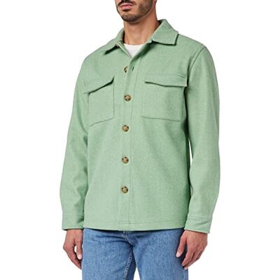 SPRINGFIELD Sobrecamisa Manga larga melange, Camisa Hombre, Verde (Green), M SPRINGFIELD Sobrecamisa Manga larga melange, Camisa Hombre, Verde (Green), M