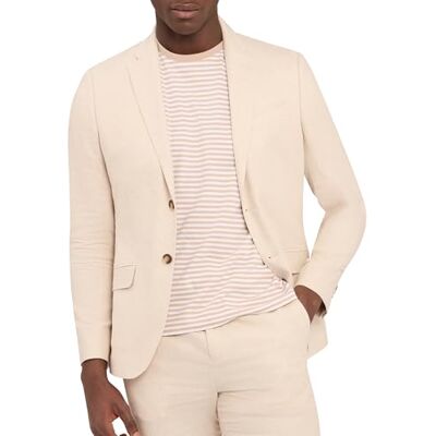 Ted Baker Damaskj Americana Delgada de Lino y algodón, Natural, L Ted Baker Damaskj Americana Delgada de Lino y algodón, Natural, L