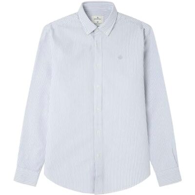 SPRINGFIELD Oxford Clásico De Rayas con Bordado De Árboles, Azul, M SPRINGFIELD Oxford Clásico De Rayas con Bordado De Árboles, Azul, M