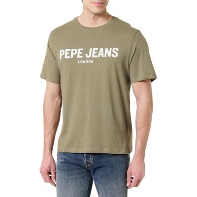 Pepe Jeans Camiseta básica para Hombre con Logotipo Grande, Verde (Verde Safari), XXL, Verde (Verde Safari), XXL Pepe Jeans Camiseta básica para Hombre con Logotipo Grande, Verde (Verde Safari), XXL, Verde (Verde Safari), XXL