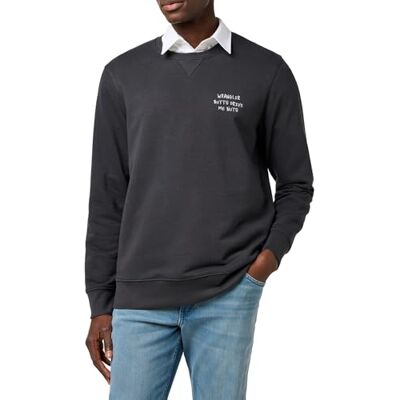 Wrangler Sudadera Hombre Corte Relajado Embroidery Crew Negro Desvaído Wrangler Sudadera Hombre Corte Relajado Embroidery Crew Negro Desvaído