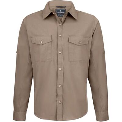 Craghoppers Expert Kiwi Long Sleeved Shirt Camisa Abotonada, Pebble, M Hombre Craghoppers Expert Kiwi Long Sleeved Shirt Camisa Abotonada, Pebble, M Hombre