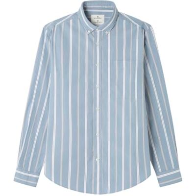 SPRINGFIELD Camisa De Rayas Popelin con Bolsillo Delantero Izquierdo, Azul, L SPRINGFIELD Camisa De Rayas Popelin con Bolsillo Delantero Izquierdo, Azul, L
