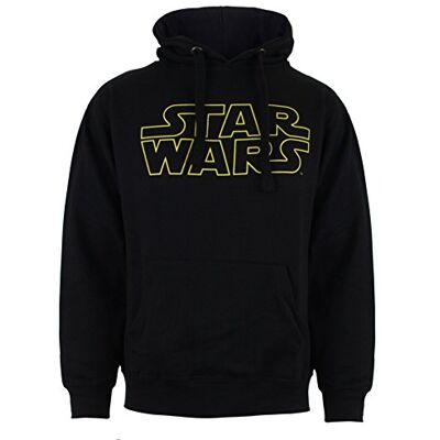 Star Wars Sudadera con Capucha con Logotipo básico Hombre, Negra, Talla S UK Star Wars Sudadera con Capucha con Logotipo básico Hombre, Negra, Talla S UK