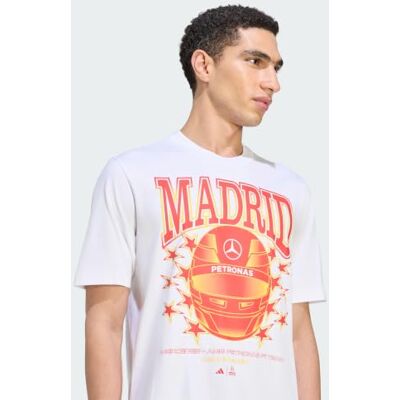 Adidas Hombre Mercedes Amg Petronas Formula 1 Team Madrid Shirt, White, XS Adidas Hombre Mercedes Amg Petronas Formula 1 Team Madrid Shirt, White, XS