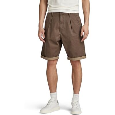 G-STAR Para Hombre Shorts Pleated Chino, Multicolor (Safari/Shitake -D519-G304), 38 G-STAR Para Hombre Shorts Pleated Chino, Multicolor (Safari/Shitake -D519-G304), 38