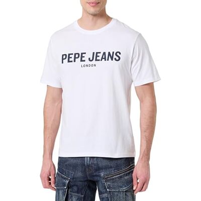 Pepe Jeans M Basic Big Logo Camiseta, Blanco (Blanco), XXL para Hombre Pepe Jeans M Basic Big Logo Camiseta, Blanco (Blanco), XXL para Hombre