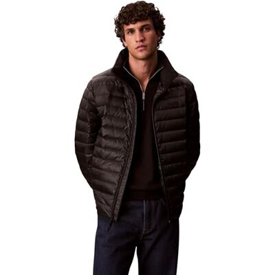 Calvin Chaqueta acolchada LS LT WT de nailon canalizada para hombre, color negro (negro), talla XL Calvin Chaqueta acolchada LS LT WT de nailon canalizada para hombre, color negro (negro), talla XL