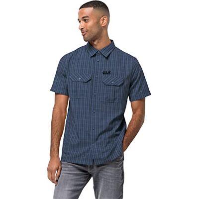 Jack Wolfskin Thompson Shirt Men, Camisa De Manga Corta Secado Rápido Hombre, Dunkelblau (295), 3XL Jack Wolfskin Thompson Shirt Men, Camisa De Manga Corta Secado Rápido Hombre, Dunkelblau (295), 3XL