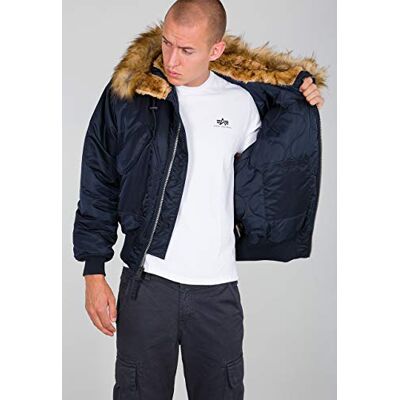 Alpha 45P Hooded Chaqueta Bomber Blue Alpha 45P Hooded Chaqueta Bomber Blue