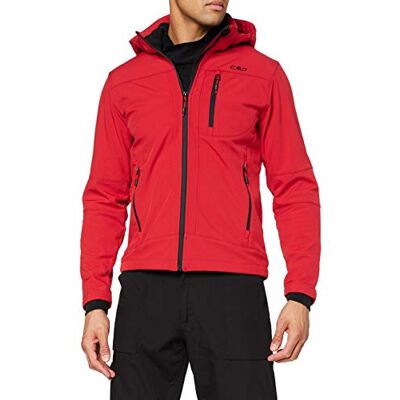 CMP Chaqueta de hombre con capucha y cremallera, Ferrari-Negro, 58 CMP Chaqueta de hombre con capucha y cremallera, Ferrari-Negro, 58