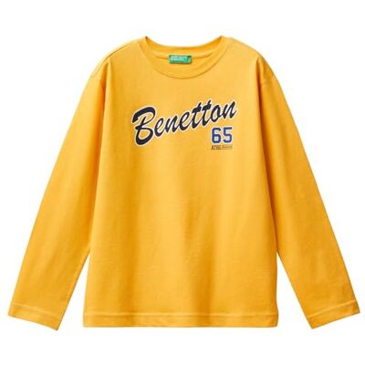 Benetton - Manga larga algodón orgánico - Amarillo mostaza - Camiseta Benetton - Manga larga algodón orgánico - Amarillo mostaza - Camiseta