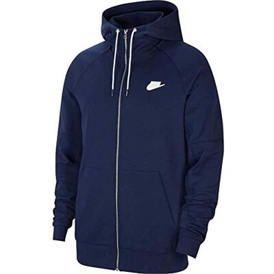 Nike M NSW Modern Hoodie FZ FLC Sweatshirt, Hombre, Midnight Navy/Ice Silver/White/White, XL Nike M NSW Modern Hoodie FZ FLC Sweatshirt, Hombre, Midnight Navy/Ice Silver/White/White, XL