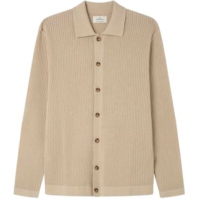 SPRINGFIELD Nueva Camisa De Estructura con Bordado De Árboles, Beige, M SPRINGFIELD Nueva Camisa De Estructura con Bordado De Árboles, Beige, M