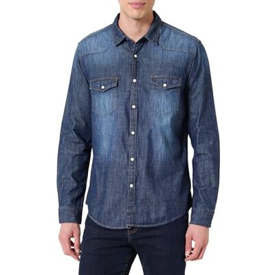 Pepe Jeans Men's M Denim Regular Shirt Shirt, Blue(Denim-ZY8), M Pepe Jeans Men's M Denim Regular Shirt Shirt, Blue(Denim-ZY8), M