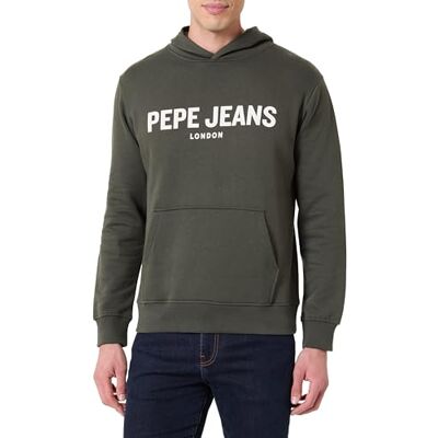 Pepe Jeans Sudadera con Capucha para Hombre con Logotipo Grande M, Verde (Verde mirto), XL Pepe Jeans Sudadera con Capucha para Hombre con Logotipo Grande M, Verde (Verde mirto), XL