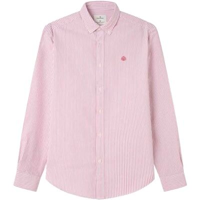 SPRINGFIELD Oxford Clásico De Rayas con Bordado De Árboles, Rojo, S SPRINGFIELD Oxford Clásico De Rayas con Bordado De Árboles, Rojo, S