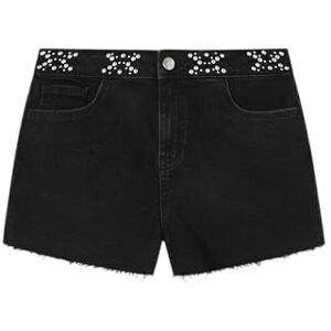 SPRINGFIELD Shorts Vaqueros para Mujer con Adornos metálicos en la Cintura, Colección Culpables, Negro, 44 SPRINGFIELD Shorts Vaqueros para Mujer con Adornos metálicos en la Cintura, Colección Culpables, Negro, 44