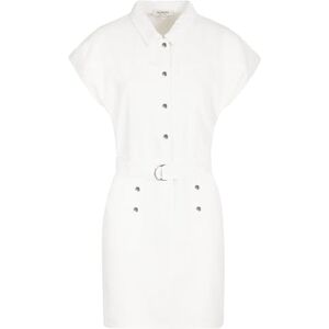 Morgan Vestido Corto para Mujer, Color Blanco con cinturón, Talla 34, Crudo, 34 Morgan Vestido Corto para Mujer, Color Blanco con cinturón, Talla 34, Crudo, 34