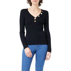 Morgan Jersey de manga larga punto fino botones Negro TG Morgan Jersey de manga larga punto fino botones Negro TG