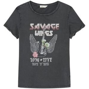 SPRINGFIELD Camiseta para Mujer, Carbón, L SPRINGFIELD Camiseta para Mujer, Carbón, L