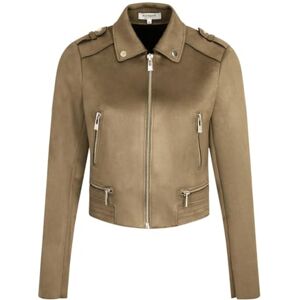 Morgan OLIVIER T44 Chaqueta recta con efecto ante , caqui, 44 Morgan OLIVIER T44 Chaqueta recta con efecto ante , caqui, 44