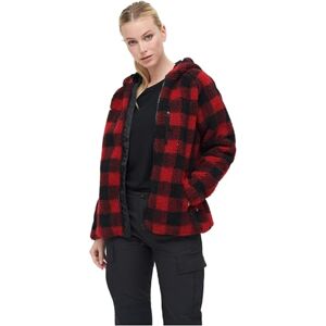 Brandit Women Teddyfleece Jacket Hoode, color: red/black, size: XS Brandit Women Teddyfleece Jacket Hoode, color: red/black, size: XS