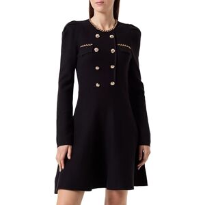 Morgan Vestido de punto acampanado con botones Negro TP Morgan Vestido de punto acampanado con botones Negro TP