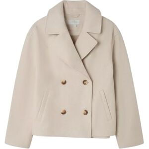 SPRINGFIELD Short Length Cloth Coat with Lapel and Front Buttons Abrigo De Longitud Corta, Blanco, 40 para Mujer SPRINGFIELD Short Length Cloth Coat with Lapel and Front Buttons Abrigo De Longitud Corta, Blanco, 40 para Mujer