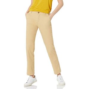 Amazon Essentials Pantalón chino de sarga elástico de pierna recta para mujer, corte entallado, color marrón caqui, talla 18 Amazon Essentials Pantalón chino de sarga elástico de pierna recta para mujer, corte entallado, color marrón caqui, talla 18