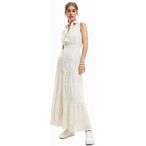 Desigual Woman Woven Dress Sleeveless Vestido, Blanco, L Mujeres Desigual Woman Woven Dress Sleeveless Vestido, Blanco, L Mujeres