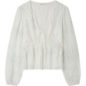 SPRINGFIELD Lurex Blouse with V Neckline, Brown, 44 para Mujer SPRINGFIELD Lurex Blouse with V Neckline, Brown, 44 para Mujer