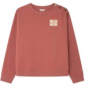 SPRINGFIELD Front Patch Round Neck Sweatshirt with Buttons ON Shoulder, Orange, S para Mujer SPRINGFIELD Front Patch Round Neck Sweatshirt with Buttons ON Shoulder, Orange, S para Mujer