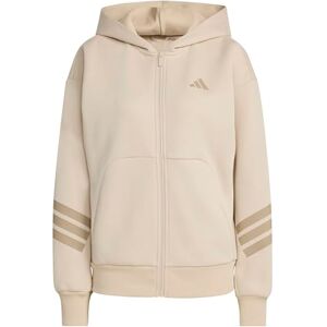 Adidas Donna Future Icons Three Stripes Full Zip Hoodie, Crystal Linen, S Adidas Donna Future Icons Three Stripes Full Zip Hoodie, Crystal Linen, S