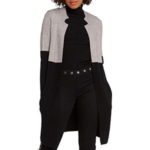 Morgan Cárdigan recto cuello con muescas Gris Y Negro XS Morgan Cárdigan recto cuello con muescas Gris Y Negro XS