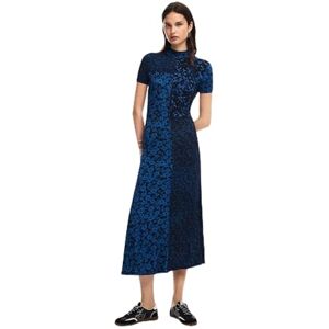 Desigual Vestido de Manga Corta para Mujer, Azul, XL Desigual Vestido de Manga Corta para Mujer, Azul, XL