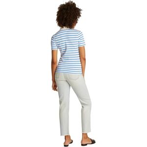 Tommy Hilfiger Polo de Manga Corta para Mujer Slim Fit, Multicolor (Ecru/Blue Spell STP), M Tommy Hilfiger Polo de Manga Corta para Mujer Slim Fit, Multicolor (Ecru/Blue Spell STP), M