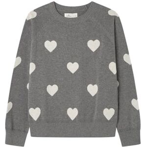 SPRINGFIELD Intarsia Hearts Sweater Sudadera Estampada, Gris, L para Mujer SPRINGFIELD Intarsia Hearts Sweater Sudadera Estampada, Gris, L para Mujer