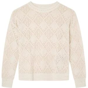 SPRINGFIELD Jersey de Pointelle con Detalle en el bajo Rombos, Estampado Blanco, XL para Mujer SPRINGFIELD Jersey de Pointelle con Detalle en el bajo Rombos, Estampado Blanco, XL para Mujer