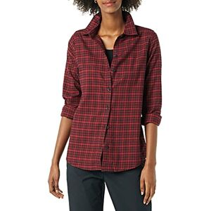 Amazon Essentials Camisa de Franela a Cuadros Ligera de Manga Larga y Corte Estándar Mujer, Negro Rojo Cuadros Pequeños, M Amazon Essentials Camisa de Franela a Cuadros Ligera de Manga Larga y Corte Estándar Mujer, Negro Rojo Cuadros Pequeños, M