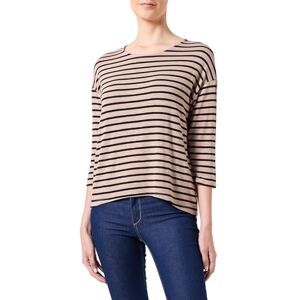 VERO MODA Vmholly 3/4 O-Neck Top Jrs SPE, Silver Mink/Stripes:Black, M para Mujer VERO MODA Vmholly 3/4 O-Neck Top Jrs SPE, Silver Mink/Stripes:Black, M para Mujer