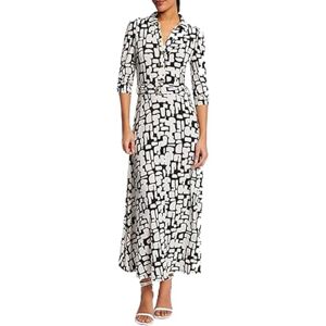 Morgan Vestido largo acampanado estampado Blanco 36 Morgan Vestido largo acampanado estampado Blanco 36