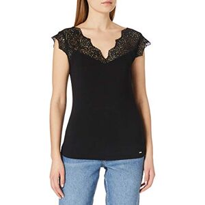 Morgan Camiseta manga corta con encaje Negro TP Morgan Camiseta manga corta con encaje Negro TP