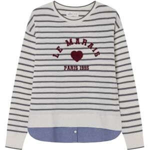 SPRINGFIELD Double Fabric Sweater with Front Graphic Sudadera Estampada, Bronceado, S para Mujer SPRINGFIELD Double Fabric Sweater with Front Graphic Sudadera Estampada, Bronceado, S para Mujer